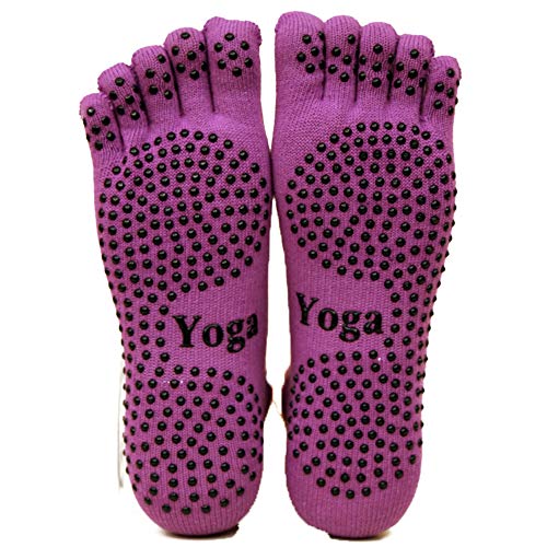 ThreeH Conjunto de guantes y calcetines de yoga antideslizante para mujeres Yoga Dance y Pilates con dedos del pie Tamaño4.5-7