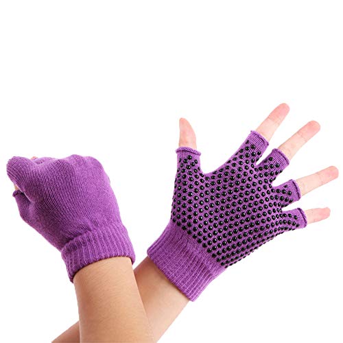 ThreeH Conjunto de guantes y calcetines de yoga antideslizante para mujeres Yoga Dance y Pilates con dedos del pie Tamaño4.5-7