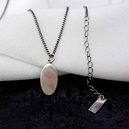 THTHT S925 Sterling Silver Necklace Moda Mujer Diseño Geométrico Simple Virgen Elíptico Retro Elegante Temperamento Creativo Cadena Clavícula Regalo De Cumpleaños