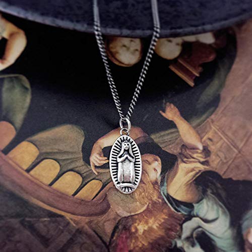 THTHT S925 Sterling Silver Necklace Moda Mujer Diseño Geométrico Simple Virgen Elíptico Retro Elegante Temperamento Creativo Cadena Clavícula Regalo De Cumpleaños