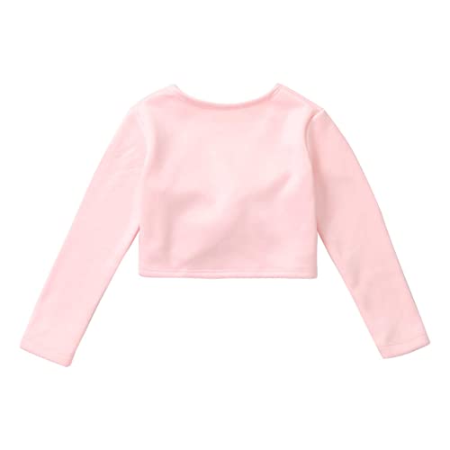 TiaoBug Niñas Chaqueta Deportiva para Danza Ballet Infántil Niñas Cárdigan Envoltura Clásico Elásico Ropa Deportiva Fitness Danza Ballet Gimnasia Rosa D 5-6 años