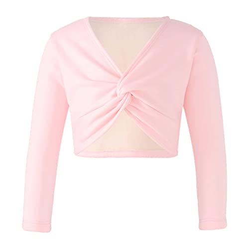 TiaoBug Niñas Chaqueta Deportiva para Danza Ballet Infántil Niñas Cárdigan Envoltura Clásico Elásico Ropa Deportiva Fitness Danza Ballet Gimnasia Rosa D 5-6 años