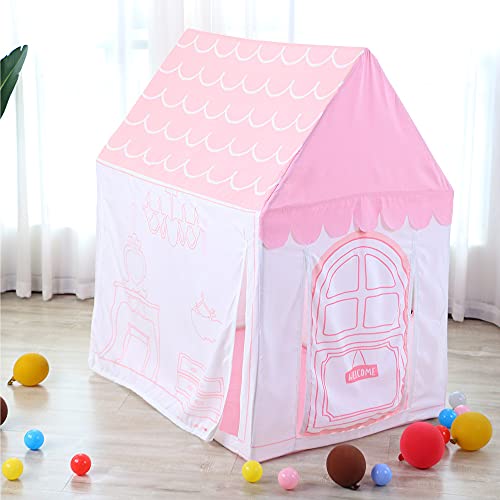 Tienda de campaña para niños, castillo de niños, seguridad y no tóxicos, juegos para interiores/exteriores, Wendy House (rosa)