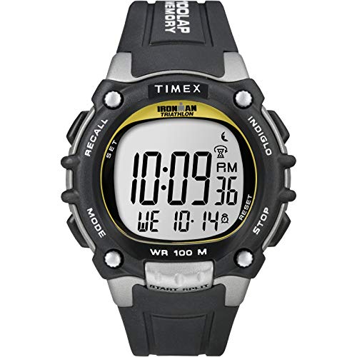 Timex Ironman Men's 100 - Reloj para Hombre, Color Negro/Amarillo Highlights