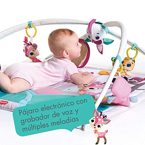 Tiny Love Gymini Deluxe Gimnasio de actividade, Manta musical de juegos para bebés con 18 actividades para el desarrollo y juguetes electrónicos para llevar, Tiny Princess Tales