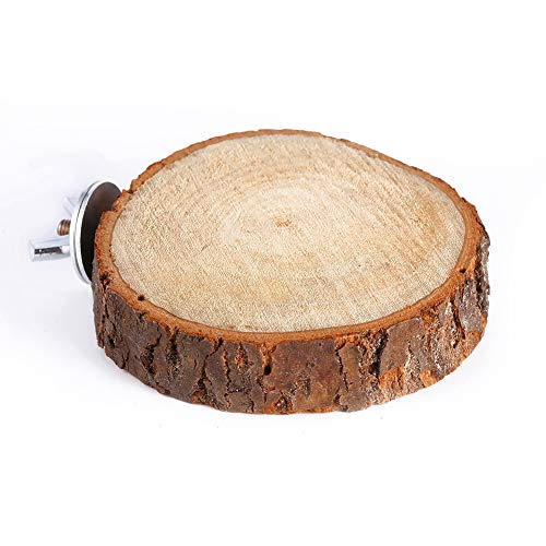 Tnfeeon Perchas de Jaula de pájaros para Mascotas Plataforma de Soporte de Madera Redonda Plataforma de Soporte de Madera Natural para Dormir y Masticar para Periquito