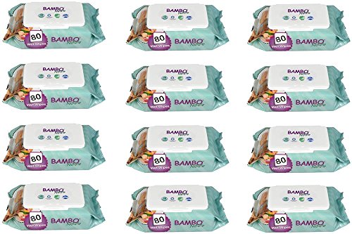 Toallitas Bebe Ecológicas Bambo Nature, Pack 12 Paquetes de 80 Uds (960 Toallitas)