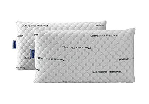 Todocama - Almohada viscoelástica Carbono con Copos 100% viscoelásticos. Tejido Strech de Carbono. Firmeza Media - Alta. (Todas Las Medidas Disponibles) (Pack 2 x 75 cm)