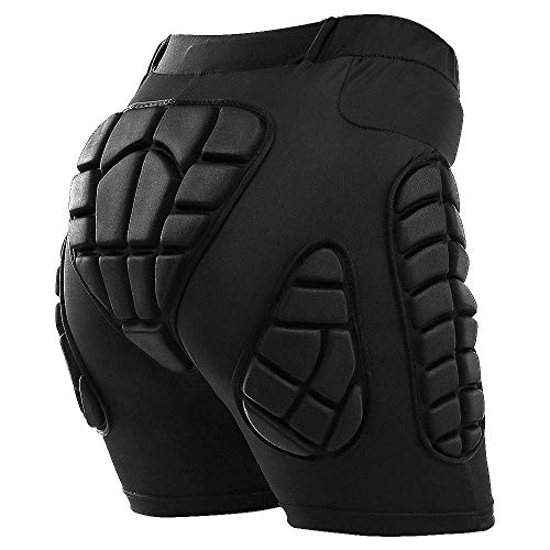 TOM SHOO Pantalones Cortos Acolchados 4D, Pantalones Cortos de Esquí, Protección Cadera para Esquí Patinaje Snowboard Hockey Patineta Deportes