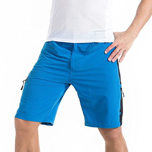 TOM SHOO Pantalones Cortos de MTB, Pantalones Cortos de Ciclismo para Hombre con Acolchados en 3D y 4 Bolsillos para Deporte al Aire Libre y Ciclismo