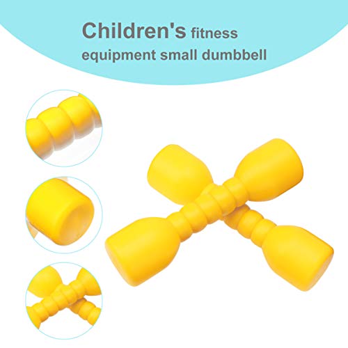 Tomaibaby 2 Pares de Mancuernas de Juguete para Niños Juego de Simulación para Niños Principiantes Entrenamiento de Gimnasio Levantamiento de Pesas Y Levantamiento de Pesas Verde Amarillo