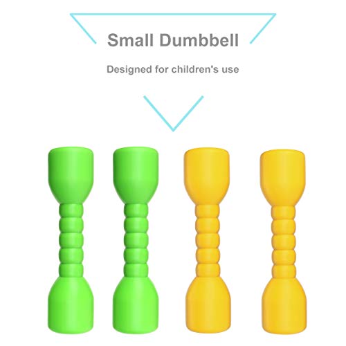 Tomaibaby 2 Pares de Mancuernas de Juguete para Niños Juego de Simulación para Niños Principiantes Entrenamiento de Gimnasio Levantamiento de Pesas Y Levantamiento de Pesas Verde Amarillo