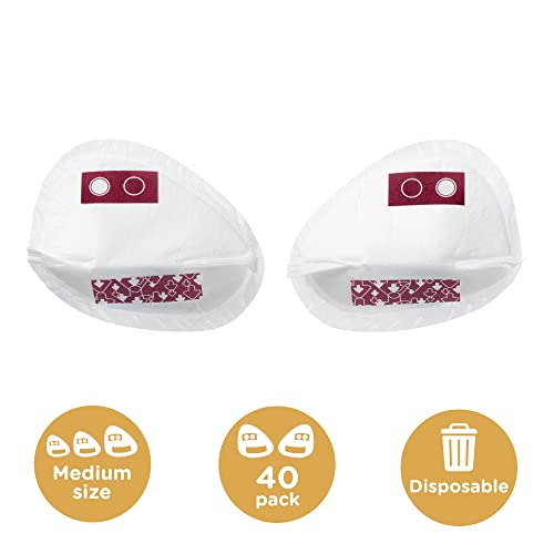 Tommee Tippee Discos de Lactancia Made for Me, Super Absorbentes, Suaves, Desechables y Multicapa, Medianos, Pack de 40