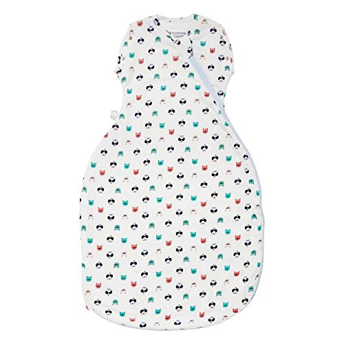 Tommee Tippee The Original Grobag Saco De Transición Snuggle Para Bebés, Tejido Suave Rico En Algodón, 0-4 Meses, 1,0 Tog, Cat And Mouse, color Blanco, Azul, Verde, Rosa, 224 g