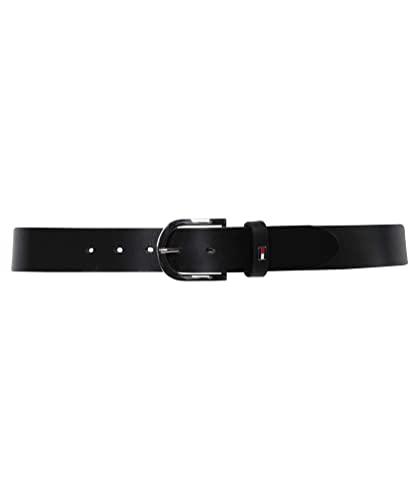 Tommy Hilfiger Danny Leather Belt Cinturón, Masters Black, 80 para Mujer