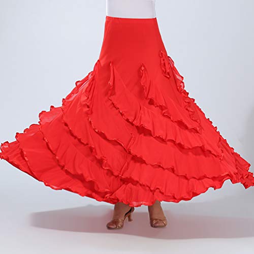 Tookang Traje de Baile Moderno Falda de Baile Flamenco de Mujer Vestido Baile Latino Salsa Flamenco