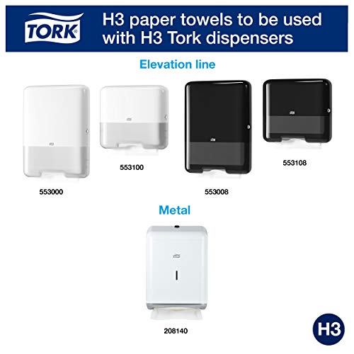 Tork 290135 Toallas de mano de papel Tork Universal con doblado en V/Toallitas secamanos absorventes, compatibles con el sistema de Tork H3, verde