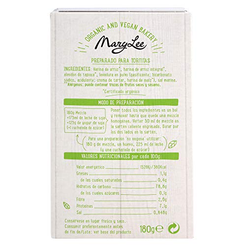 Tortitas Vegan Mary Lee 180 Gr