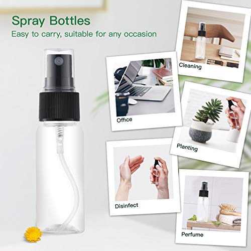 Toureal 30ml Botellas Spray Pulverizador Plastico (12 Piezas) Botes Spray Vacios, Atomizador(Transparente)