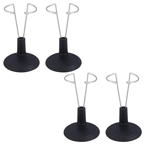 TOYANDONA Soporte para muñecas Negro 4 Piezas de Almacenamiento de muñecas Soporte para muñecas Soporte para Oso de Peluche Soporte para muñecas y Figuras de acción 15 cm