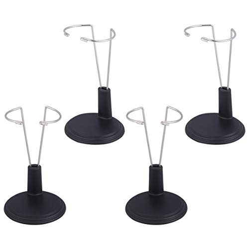 TOYANDONA Soporte para muñecas Negro 4 Piezas de Almacenamiento de muñecas Soporte para muñecas Soporte para Oso de Peluche Soporte para muñecas y Figuras de acción 15 cm