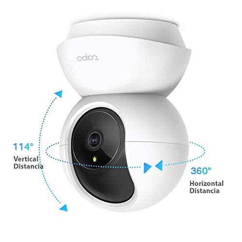 TP-Link TAPO C200 - Cámara IP WiFi 360°, Cámara de Vigilancia FHD 1080p, Visión nocturna, Admite tarjeta SD, Audio Doble Vía, Detección de movimiento, Control Remoto, Compatible con Alexa