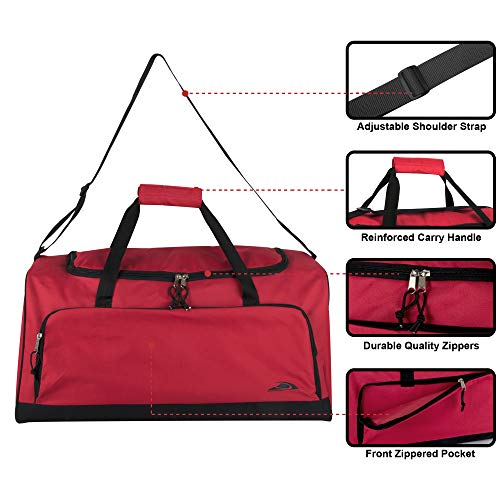 Trail maker Bolsas De Lona Livianas De 55 litros Y 24 Pulgadas para Hombres Y Mujeres para Viajar, El Gimnasio Y como Bolsa/Organizador De Equipo Deportivo Unisex-Adulto|Rojo 1|