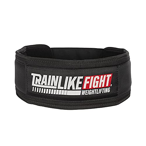 TRAINLIKEFIGHT - Cinturón Halterofilia - Cinturón para Entrenamiento Funcional, Levantamiento de Pesas, Fitness y Entrenamiento con Altas Cargas - Soporte Lumbar - Entry Black - L