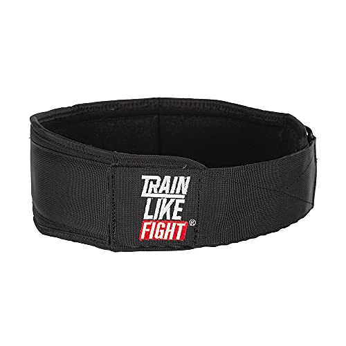 TRAINLIKEFIGHT - Cinturón Halterofilia - Cinturón para Entrenamiento Funcional, Levantamiento de Pesas, Fitness y Entrenamiento con Altas Cargas - Soporte Lumbar - Entry Black - L