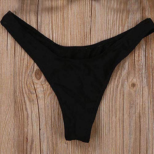 Traje de Baño Mujer 2019 SHOBDW Playa de Verano Sexy Bikini Tanga Mujer Color Sólido Bañador Shorts Bañadores de Mujer Sexy(Negro,L)