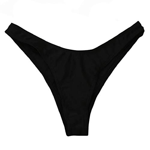 Traje de Baño Mujer 2019 SHOBDW Playa de Verano Sexy Bikini Tanga Mujer Color Sólido Bañador Shorts Bañadores de Mujer Sexy(Negro,L)