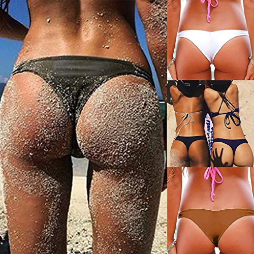 Traje de Baño Mujer 2019 SHOBDW Playa de Verano Sexy Bikini Tanga Mujer Color Sólido Bañador Shorts Bañadores de Mujer Sexy(Negro,L)