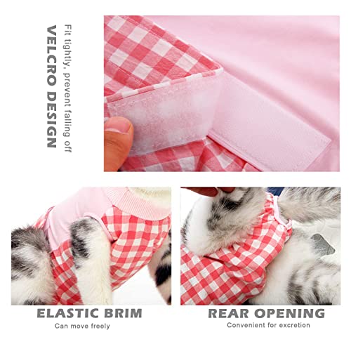 Traje de Recuperación para Gatos Camiseta de Recuperación Quirúrgica Ropa Chaleco Gata Anti Lamida después de la Cirugía Alternativo para Heridas Abdominales Destete Enfermedades de Piel(Rosa, L)