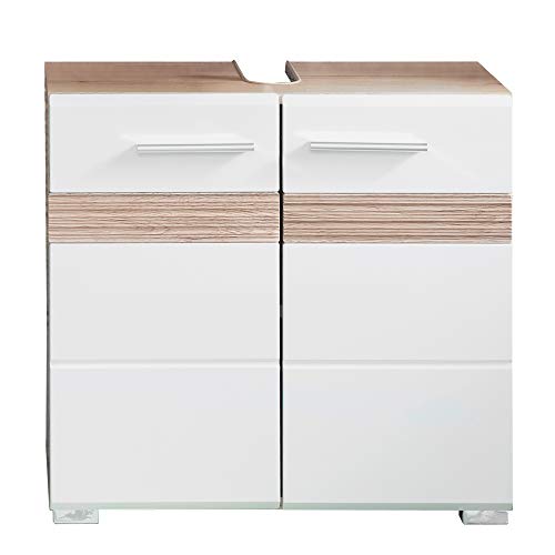 trendteam smart living Armario bajo de lavabo para baño Set One, 60 x 56 x 34 cm, con cuerpo en roble San Remo claro (imitación)