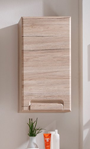 trendteam smart living Armario de baño suspendido Armario para colgar Malea, 37 x 70 x 20 cm en acabado roble claro San Remo con mucho espacio