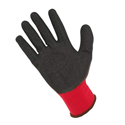 Trevendo Guantes de trabajo Guantes de montaje sólidos con recubrimiento de látex, talla 6, 12 pares