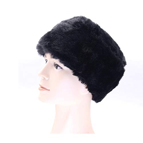 TTD Sombrero de Mujer de Piel sintética para el Invierno con Gorro cálido Estilo Ruso cosaco