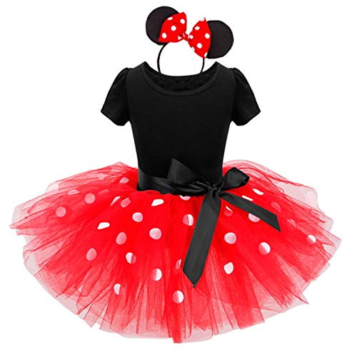 TTYAOVO Bebé Chicas Polca Punto Tutu Vestido Talla 120 (4-5 Años, 363 Rojo)