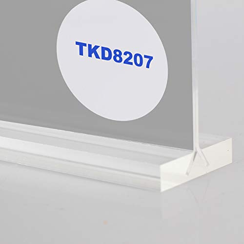 TUKA 6x Acrílico A5 Menu Soporte Doble Cara, Forma T con Base Acrílica, Soportes de Sobremesa para Carteles Menús Promociones Porta Carteles. Transparente Expositor de Mesa, Vertical TKD8207-A5-6x