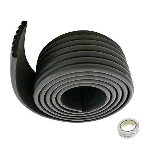 TUKA Multiusos Protector Espuma, 200cm x 80mm x 8mm Universal anticolisión Protector Rollo para Superficie Dura & Bordes, anticolisión Protección Tira para Bebés y niños, Negro, TKD7002-black