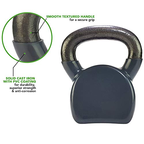 Tunturi Kettlebells Pesa Rusa Vinilo, Unisex Adulto, Grey, 1