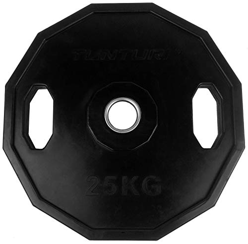 Tunturi Weight Plates Disco Olímpico, Unisex Adulto, Negro, 25 kg