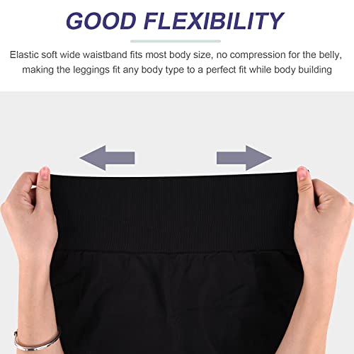 Tuopuda Pantalones Deportivos Cortos de Correr para Mujer Mallas Elásticas Leggings Sin Costuras de Alta Cintura para Fitness Yoga Correr Secado Rápido (Negro,S)