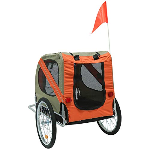 TureFans Remolque de Bicicleta para Perros, Remolque Bici Perro, Paño Oxford Impermeable, Carga máxima 40 KG, Plegable, 73 * 90 * 137 cm (QP225385_02)