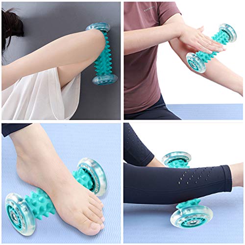 TWBEST Rodillo de Masaje, Masajeador Suave para Pies y Manos, Masajeador ergonómico para aliviar dolor de Fascitis Plantar, músculo, cervical, muñecas y etc. Con 2 Pelotas Masaje.