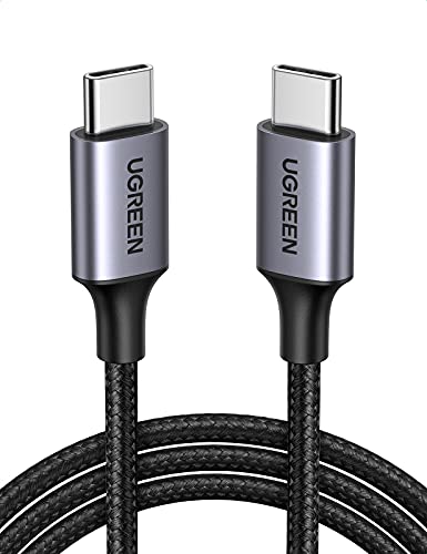 UGREEN Cable USB C a USB C 60W, Cable USB Tipo C, Cable USB C Carga Rápida Nylon Trenzado y Sincronización Compatible con iMac, iPad Pro 2020, Galaxy S20 S10, Huawei P40 P30, Xiaomi Mi 10(1 Metro)