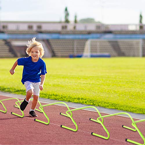 UISEBRT Juego de 6 Vallas ajustables 20/30 cm – Cuerdas de entrenamiento de fútbol para niños, agilidad y entrenamiento de coordinación, verde