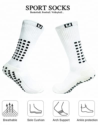 Ulalaza Calcetines Deportivos Unisex con cojín Antideslizante, tracción Antideslizante Antideslizante para fútbol, ​​Baloncesto, Deportes