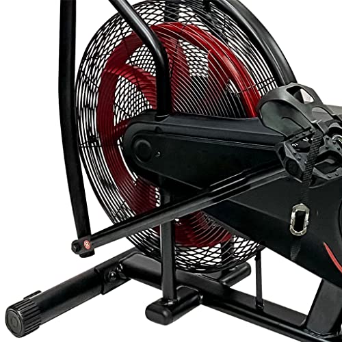 Ultrasport Air Bike, bicicleta estática con sistema de freno de correa silencioso para el entrenamiento de la potencia, aerogenerador para la resistencia del aire al pedalear, con manillar móvil