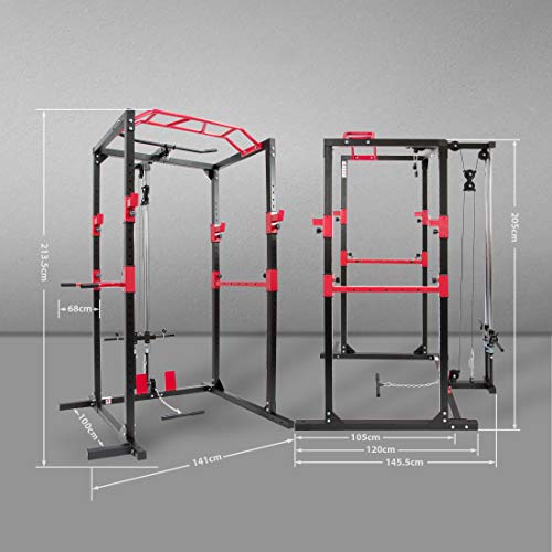 Ultrasport Rack de energía, Adultos Unisex, Negro/Rojo